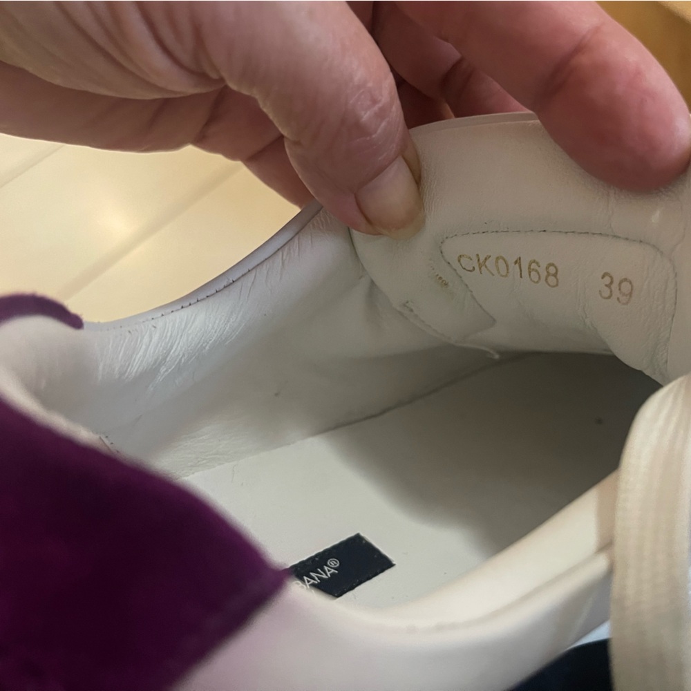 Dolce & Gabbana Women's White and Purple Sneakers - Picture 8 of 9